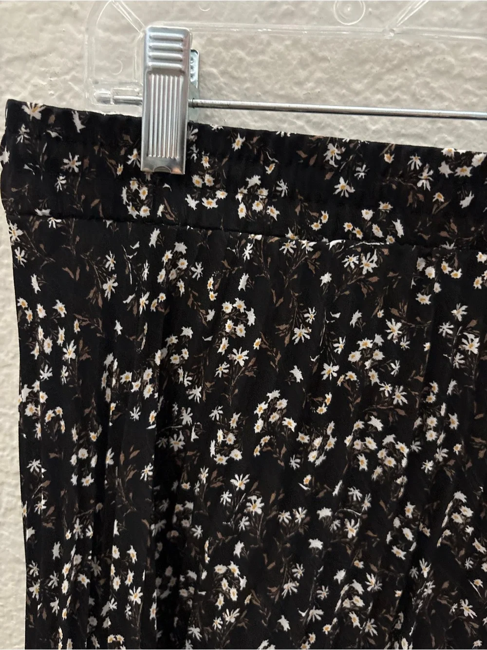 Max Studio Black Maxi Skirt with Cream Floral Print